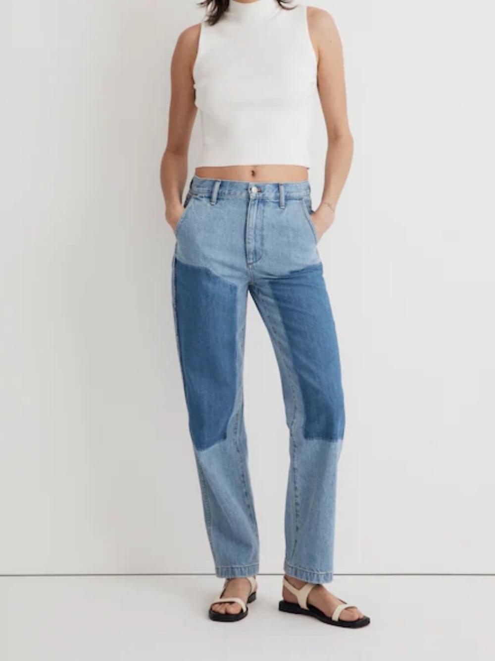 NWT Madewell The '90s Straight Jean in Hazelfern Wash Shadow-Panel Edition 27